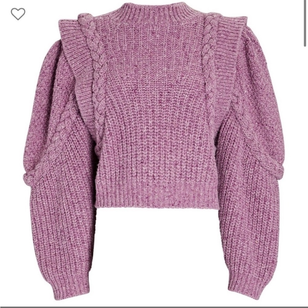 Sea New York Giada Braided Sweater in Purple Wool